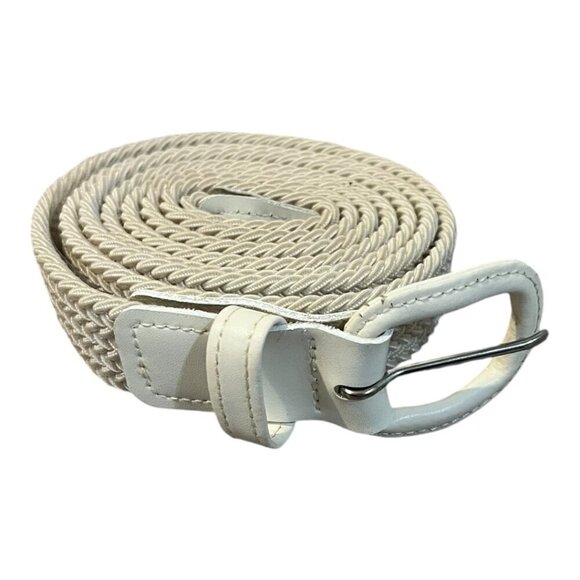 Plus Size Woven Belt Size 4X Oatmeal Neutral Made In USA - Picture 1 of 3